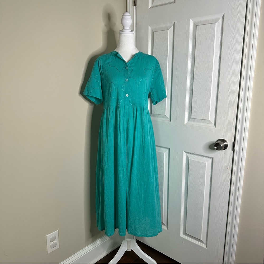 Phases Teal patterned sundress size small